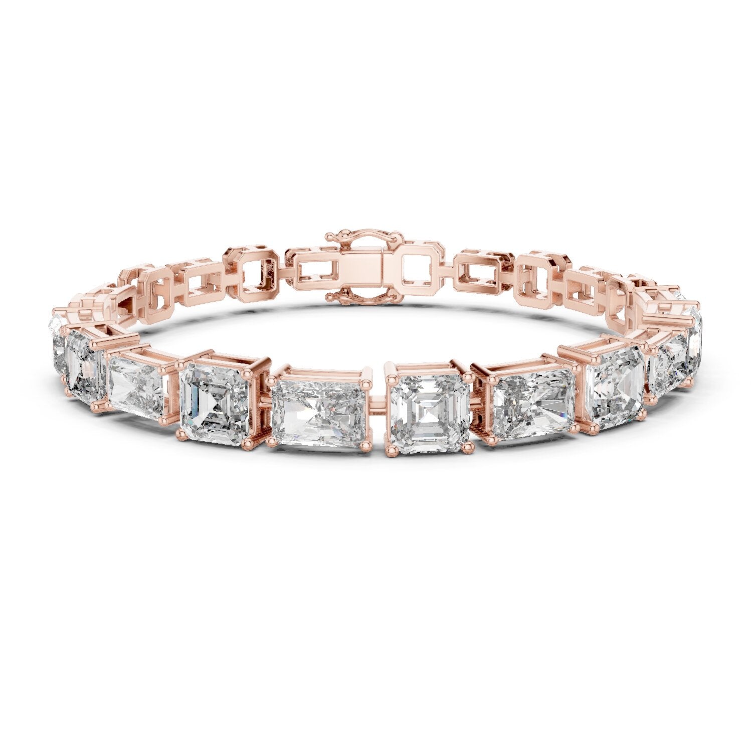 Emerald Tennis Lab Grown Diamond Bracelet