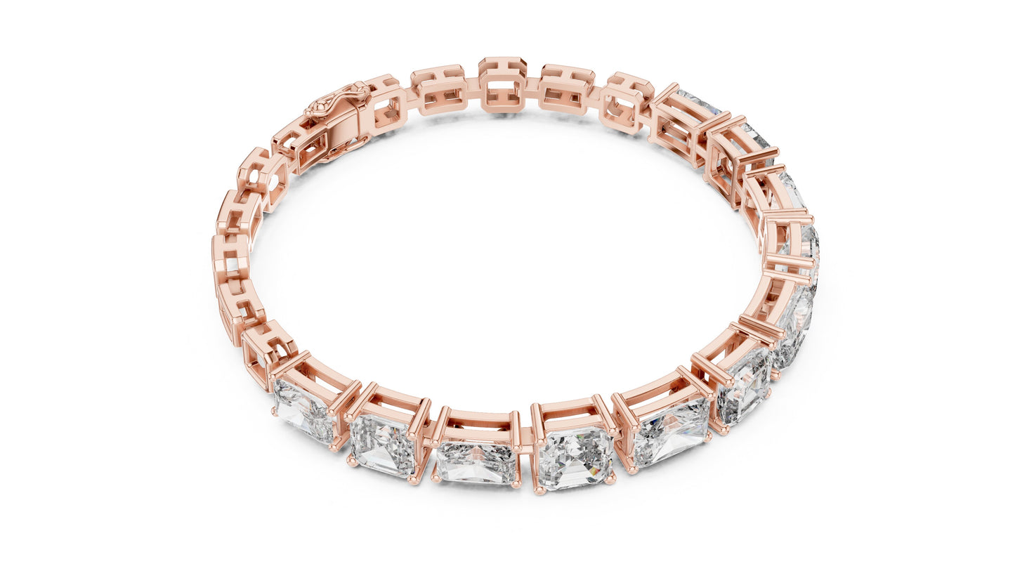 Emerald Tennis Lab Grown Diamond Bracelet