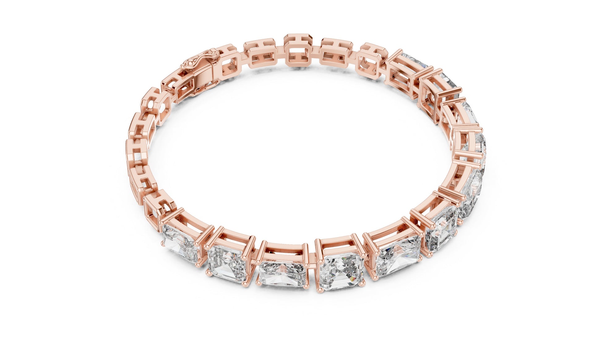 Emerald Tennis Lab Grown Diamond Bracelet