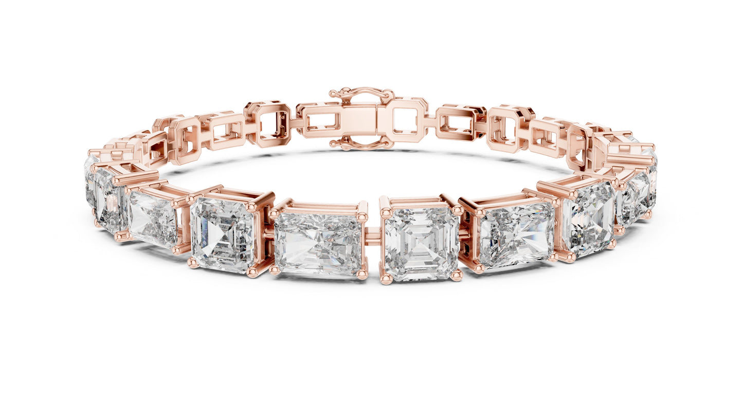 Emerald Tennis Lab Grown Diamond Bracelet