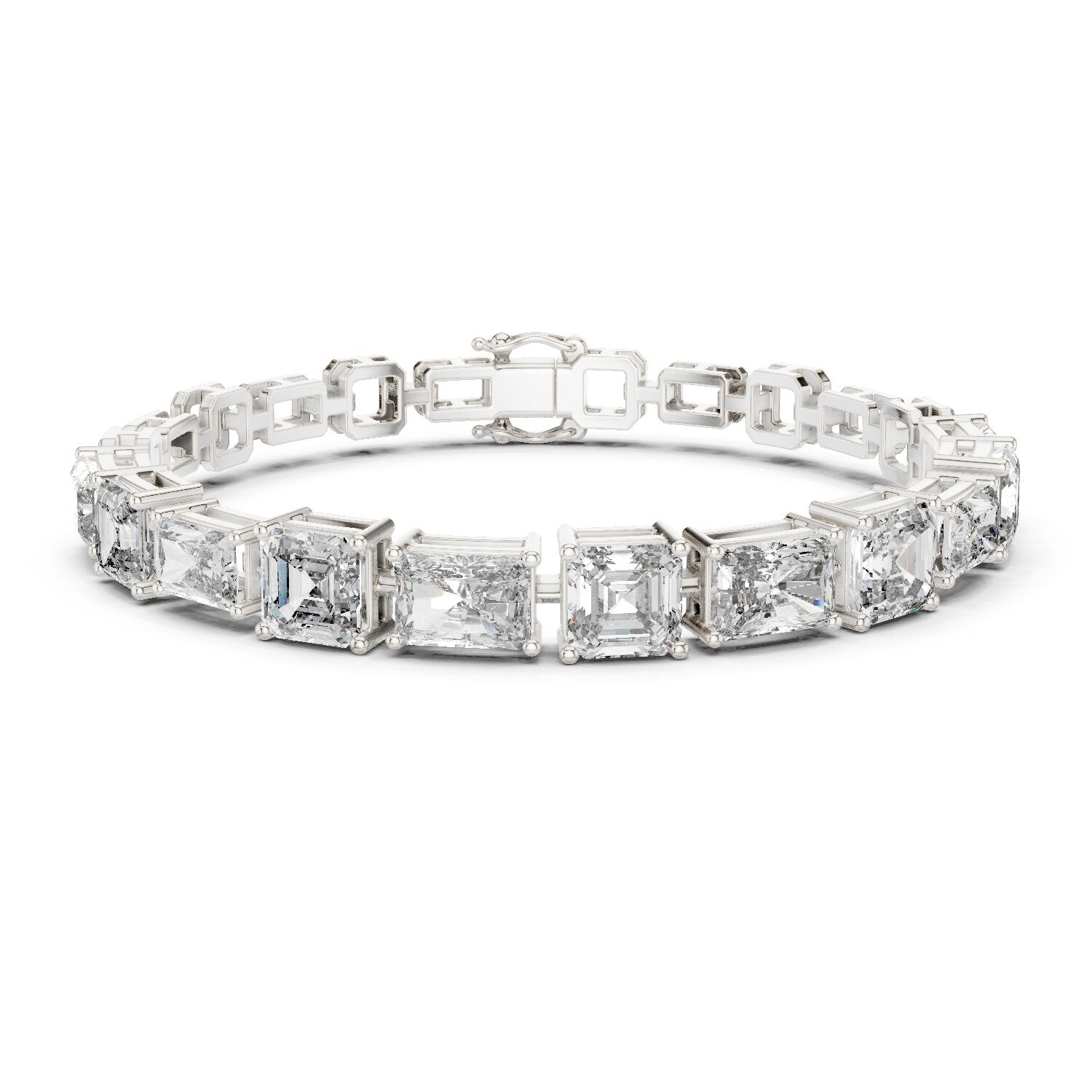 Emerald Tennis Lab Grown Diamond Bracelet