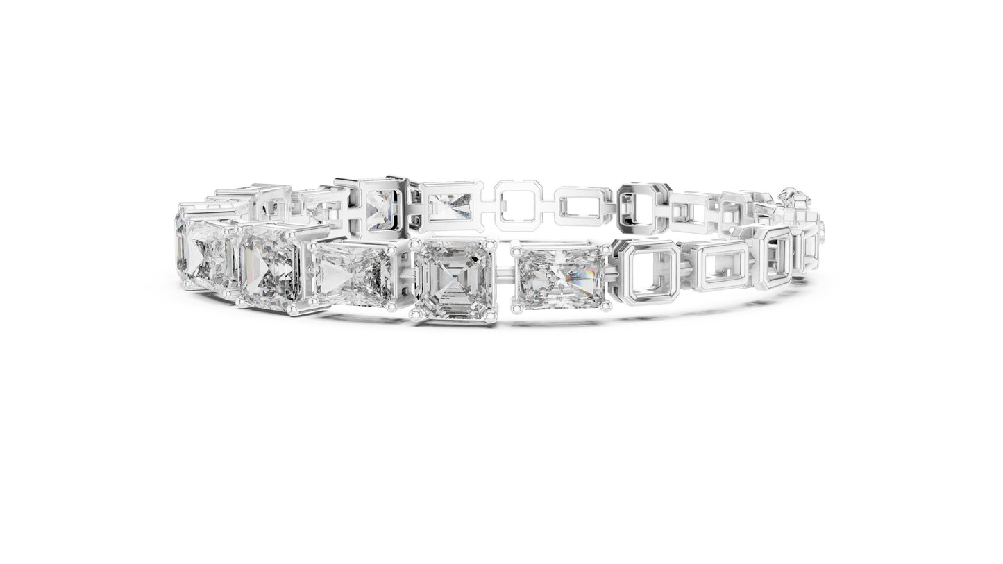 Emerald Tennis Lab Grown Diamond Bracelet