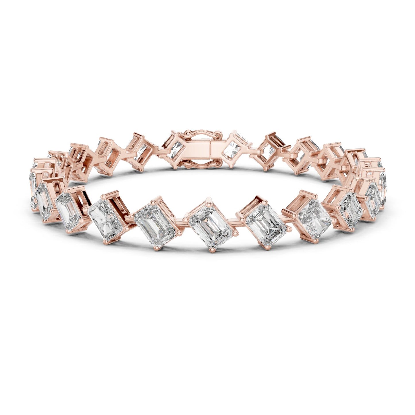 Emerald Tennis Lab Grown Diamond Bracelet