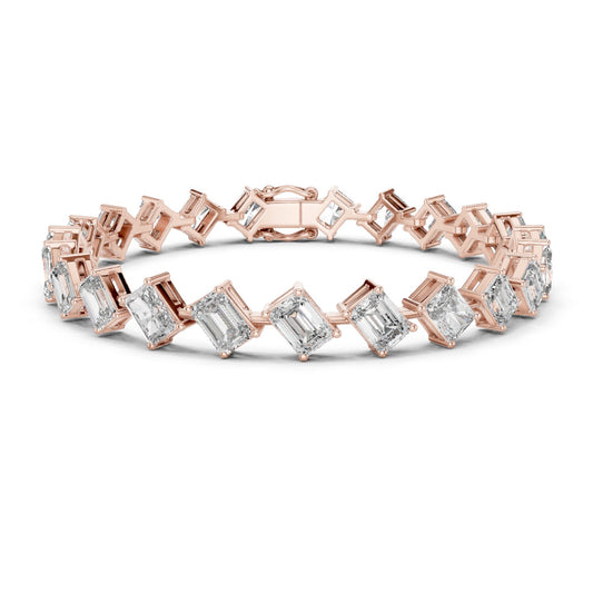 Emerald Tennis Lab Grown Diamond Bracelet