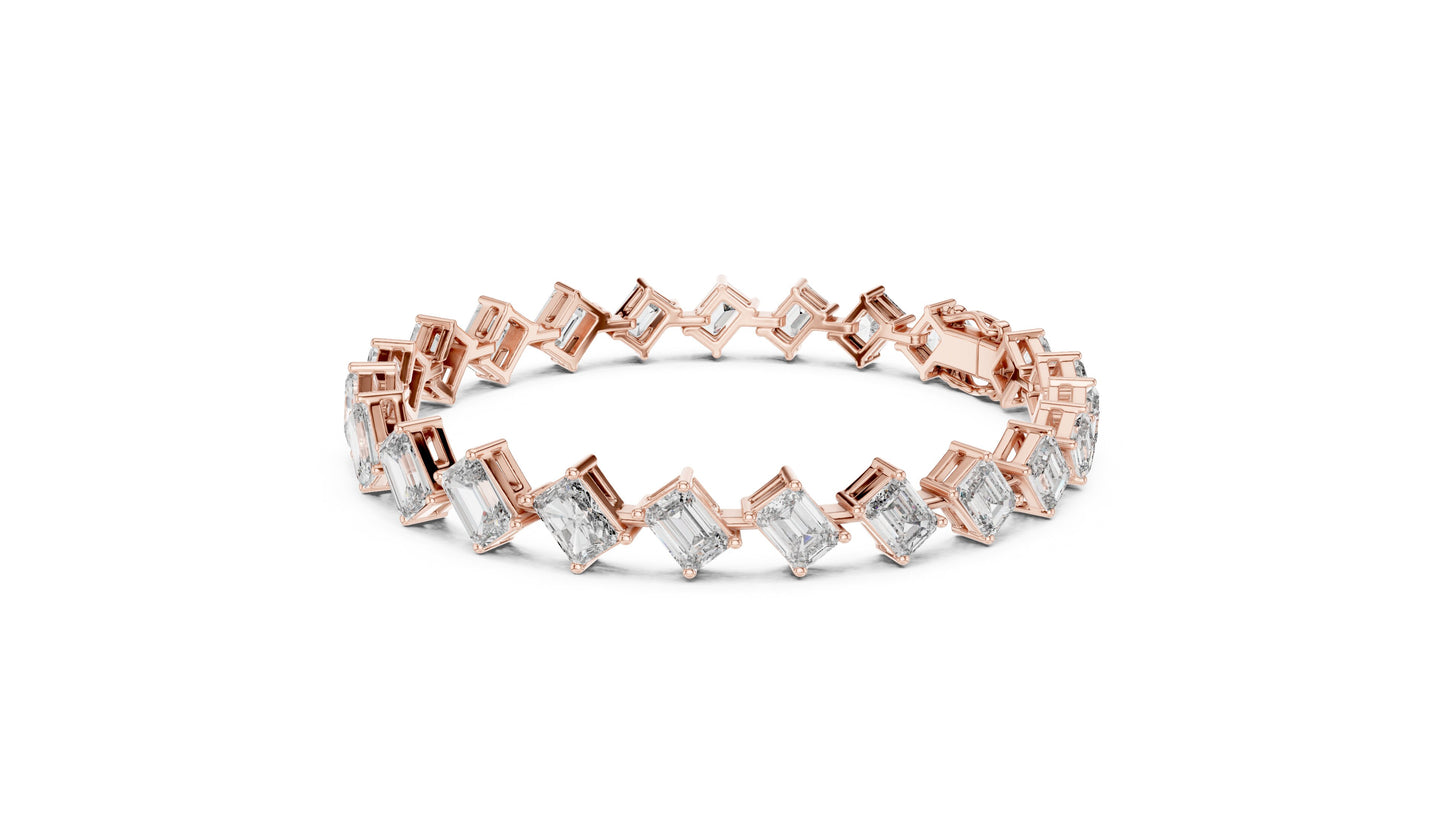 Emerald Tennis Lab Grown Diamond Bracelet
