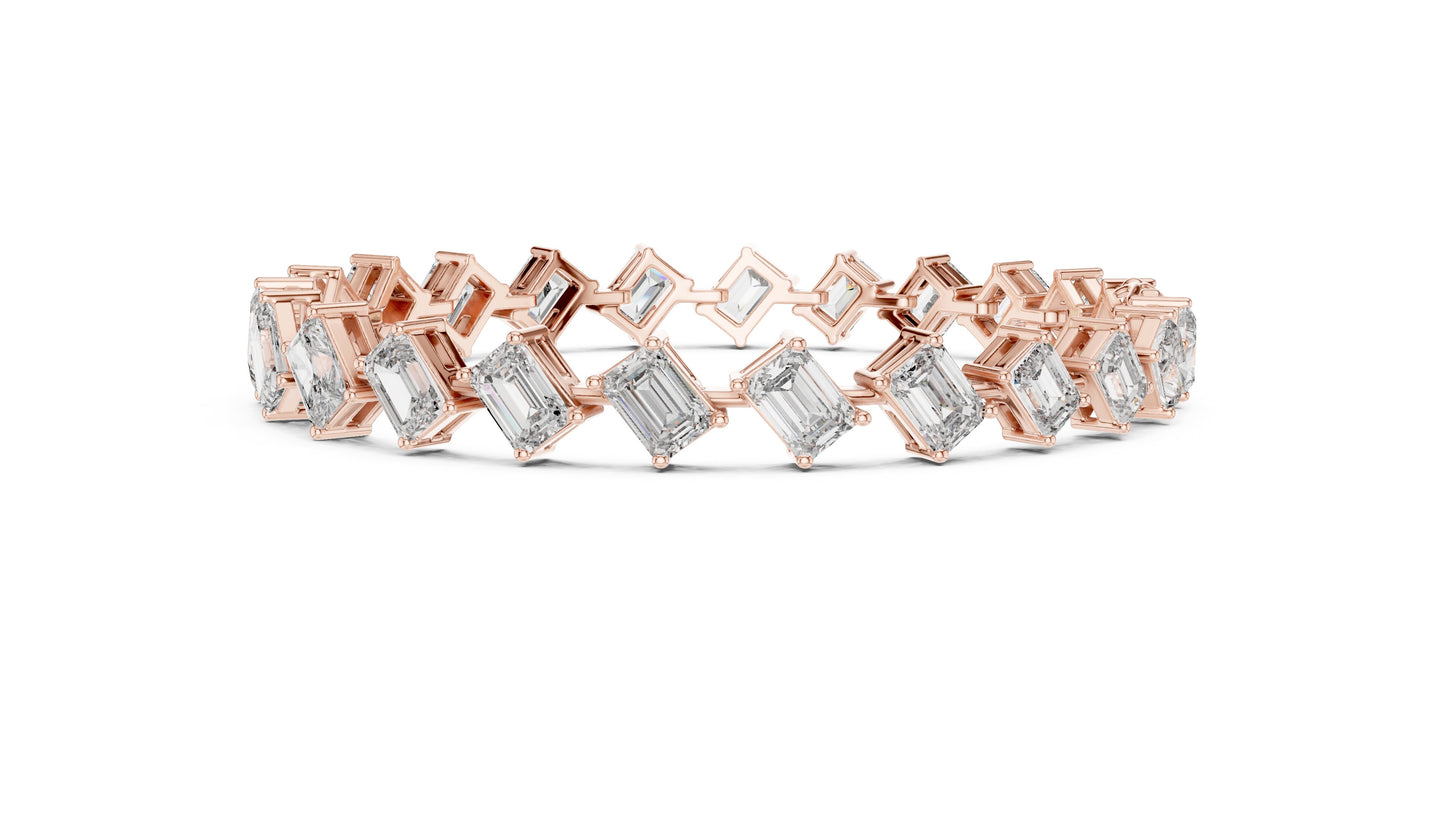 Emerald Tennis Lab Grown Diamond Bracelet