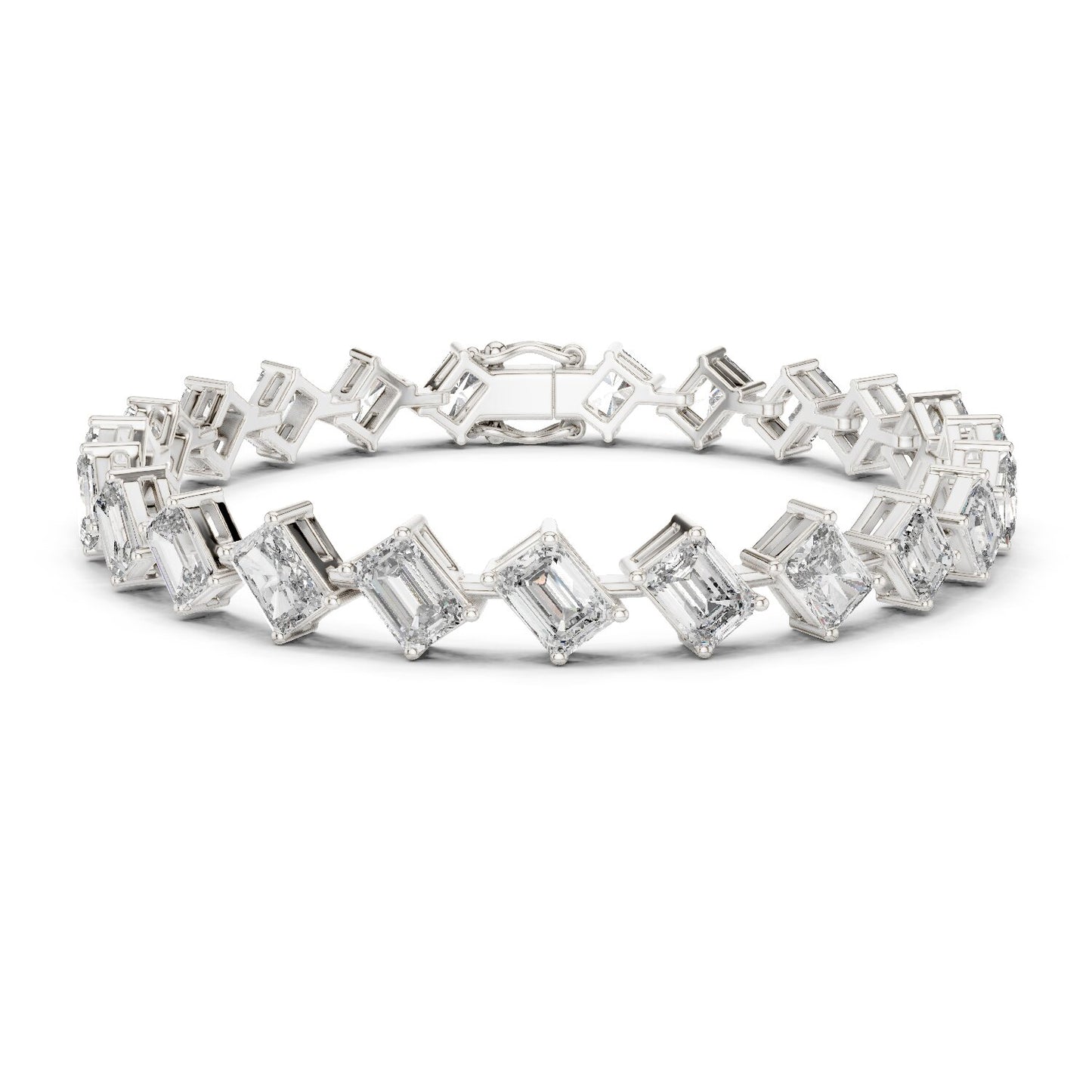 Emerald Tennis Lab Grown Diamond Bracelet