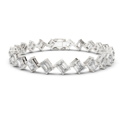 Emerald Tennis Lab Grown Diamond Bracelet