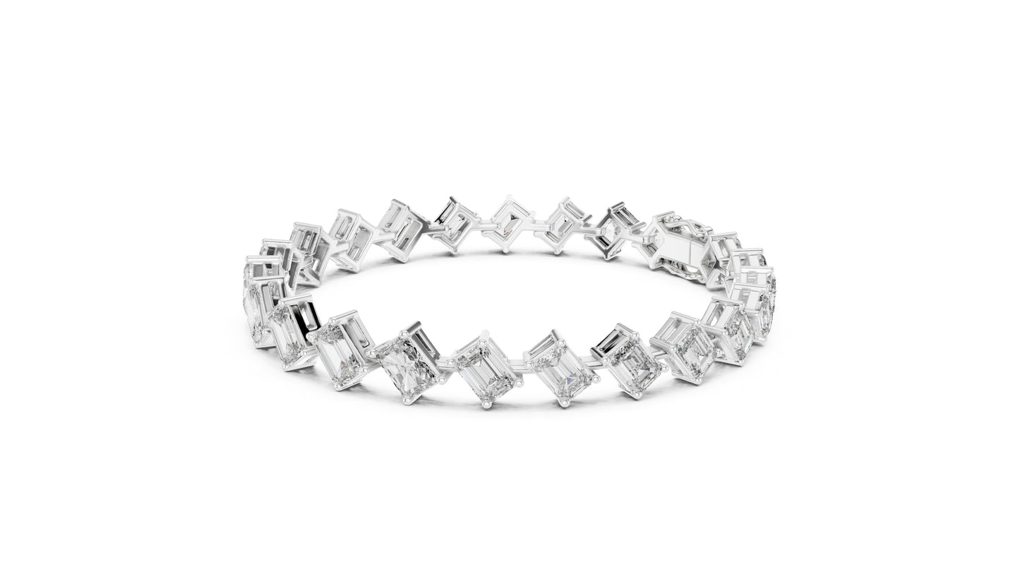 Emerald Tennis Lab Grown Diamond Bracelet