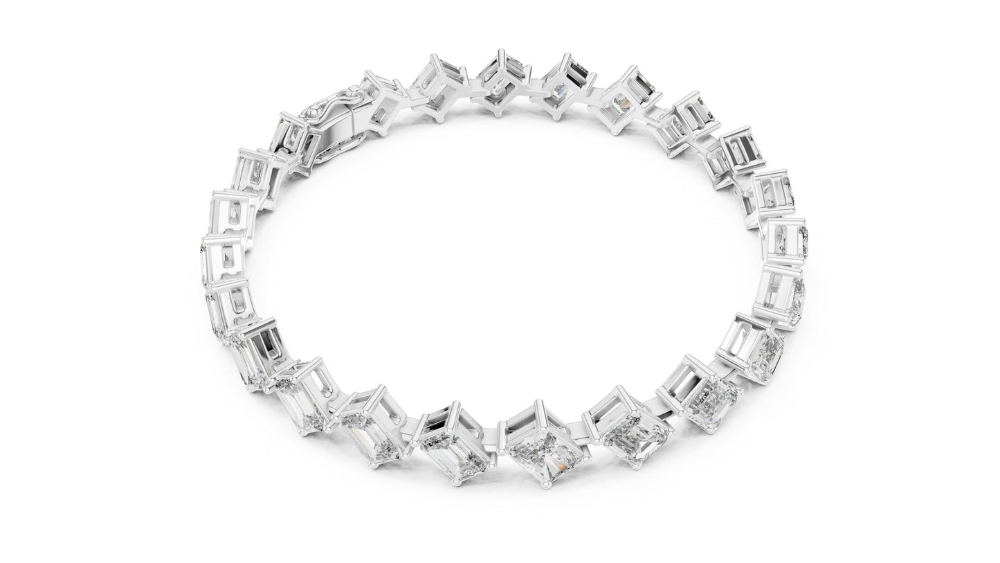 Emerald Tennis Lab Grown Diamond Bracelet
