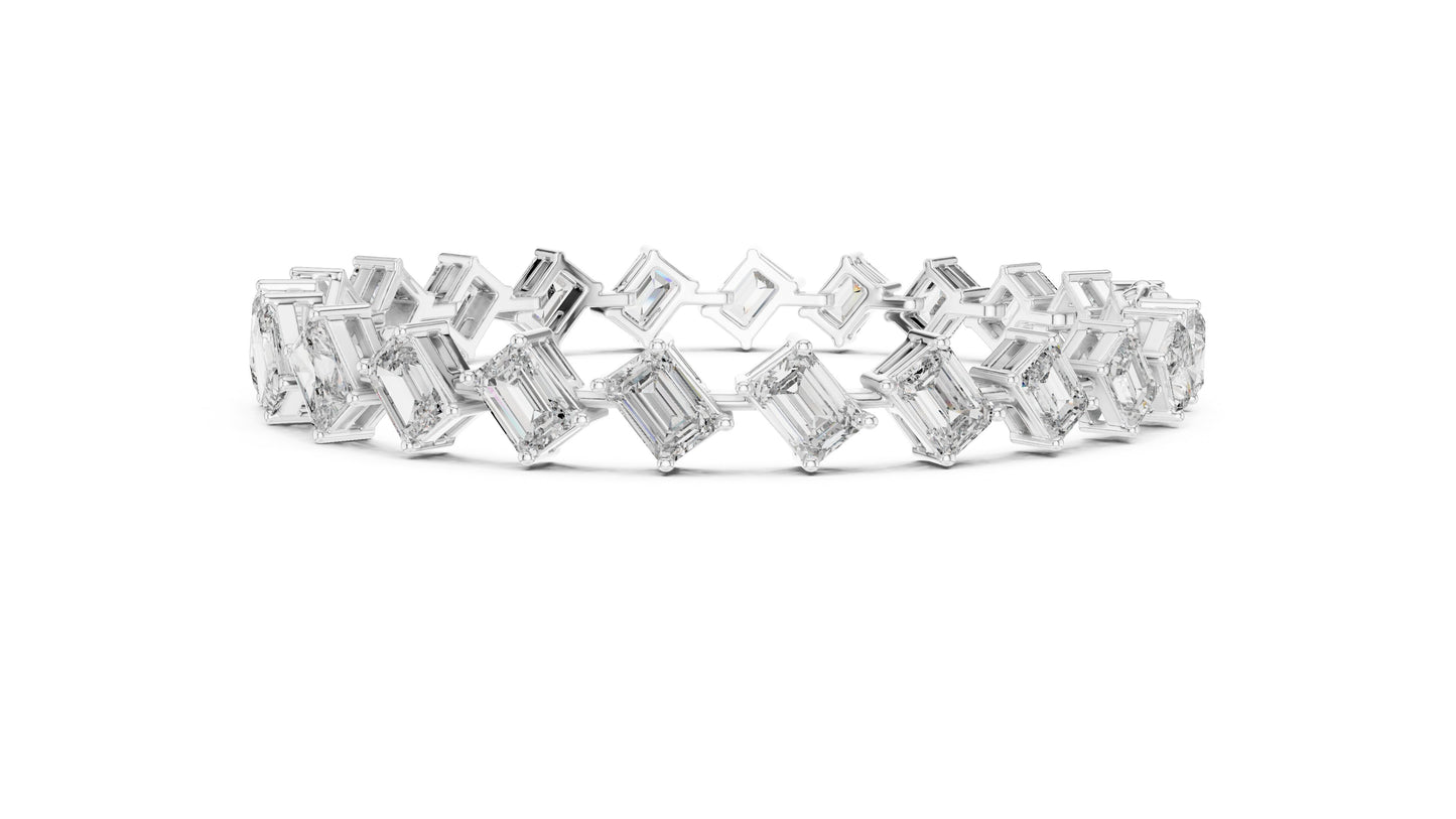 Emerald Tennis Lab Grown Diamond Bracelet