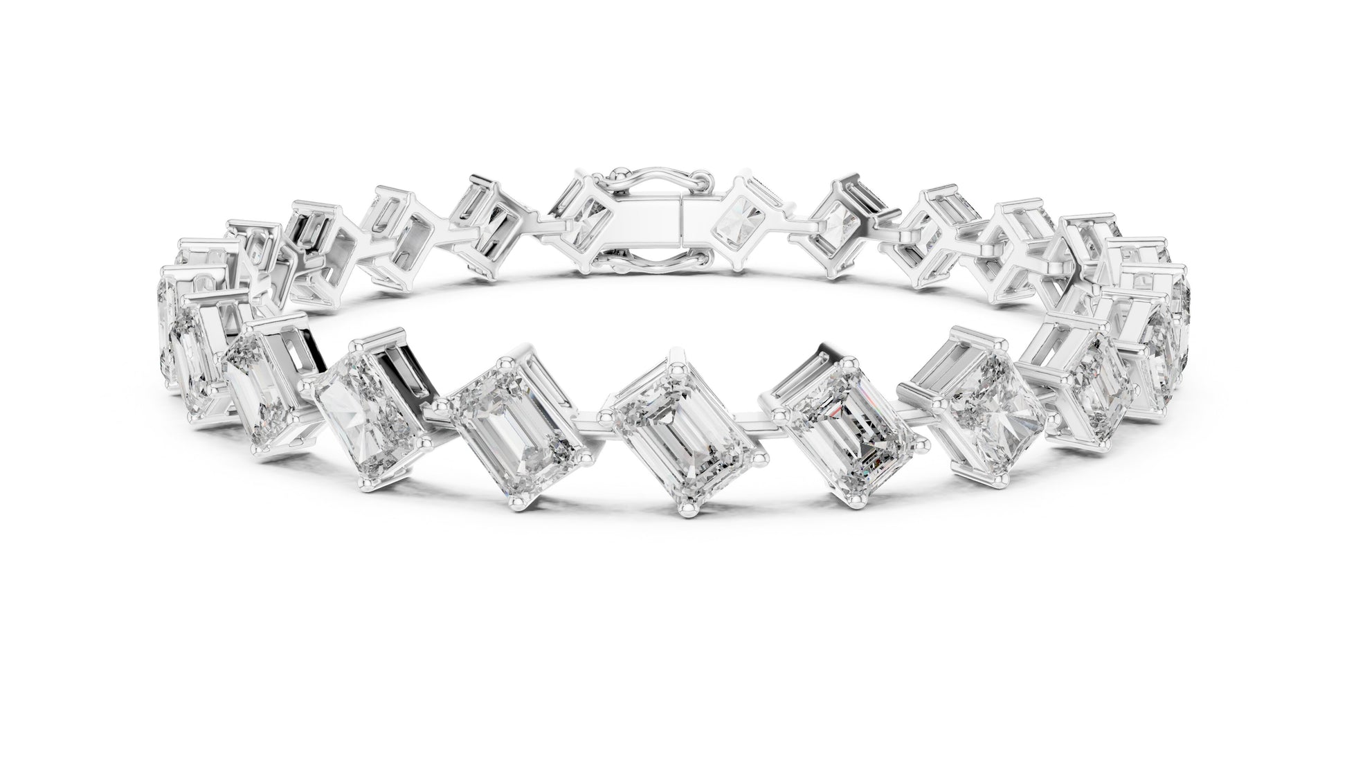 Emerald Tennis Lab Grown Diamond Bracelet