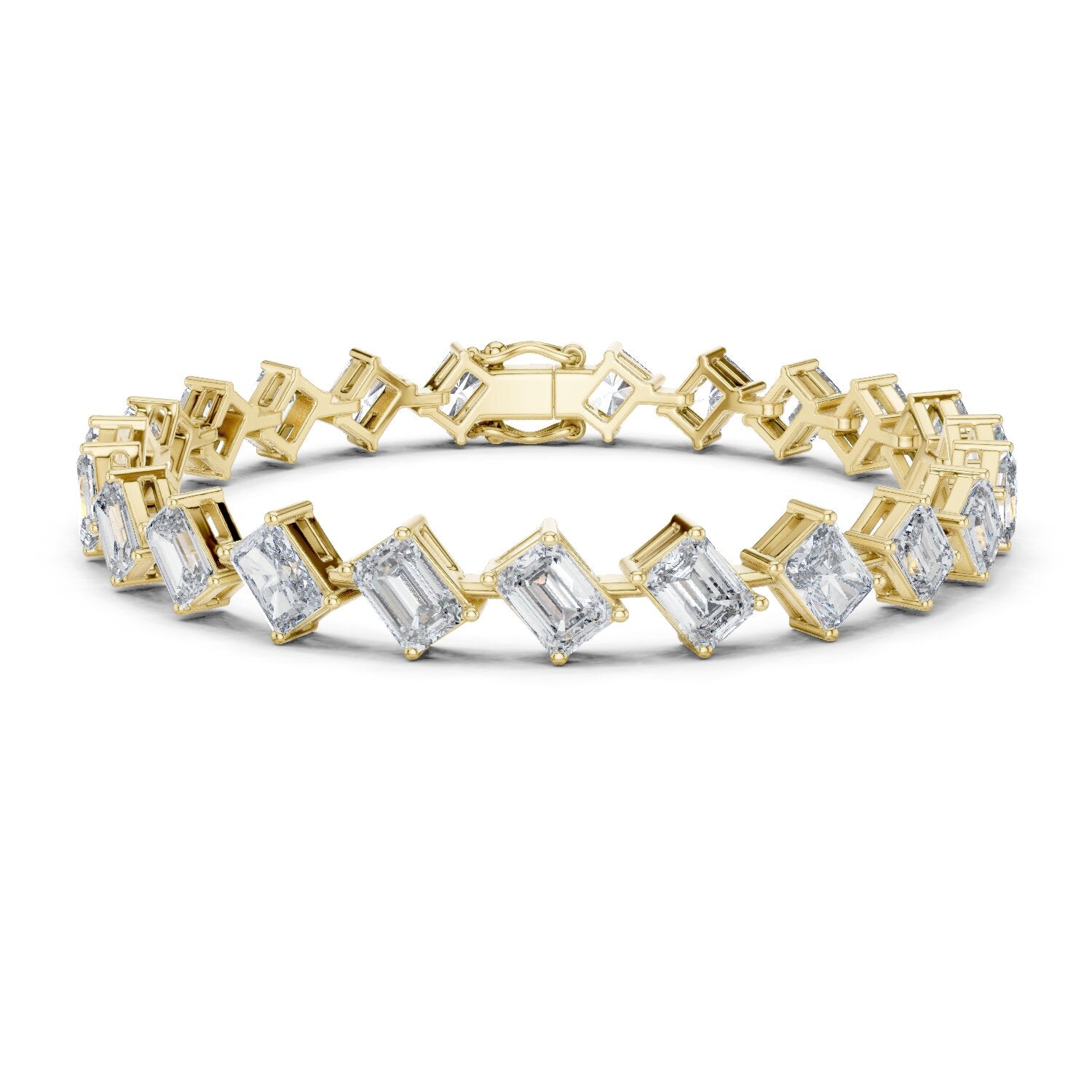 Emerald Tennis Lab Grown Diamond Bracelet