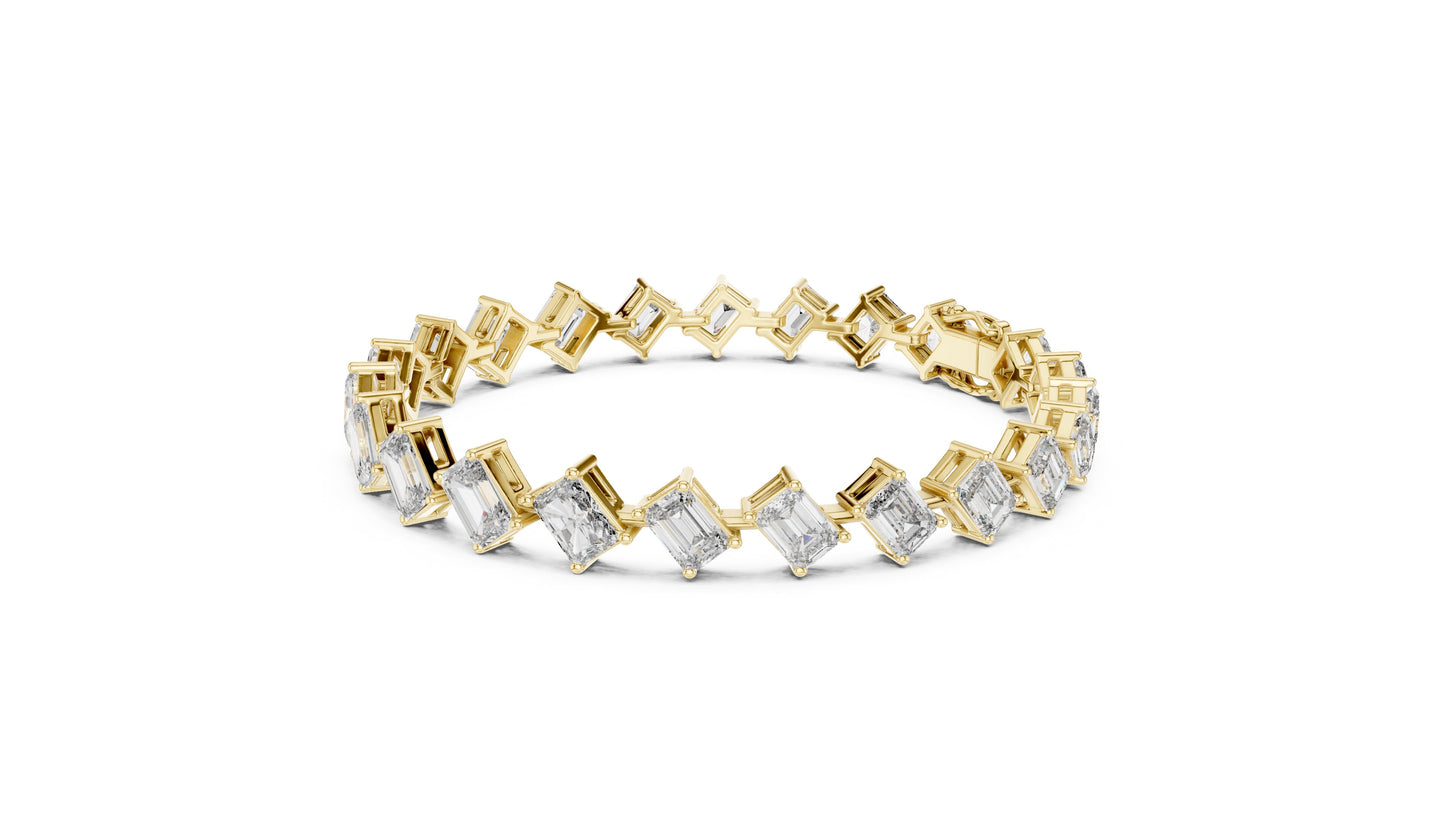Emerald Tennis Lab Grown Diamond Bracelet