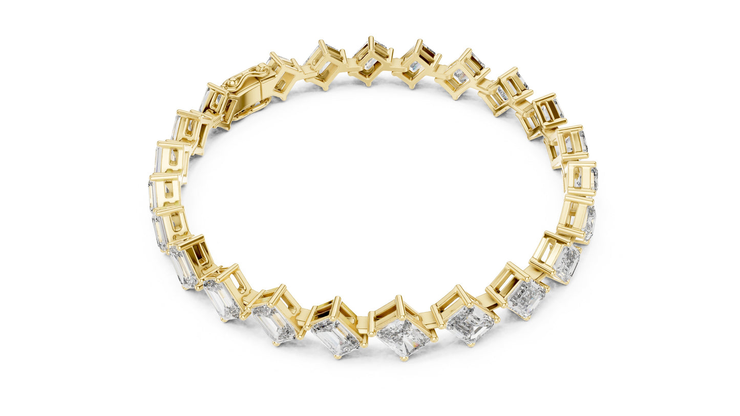 Emerald Tennis Lab Grown Diamond Bracelet