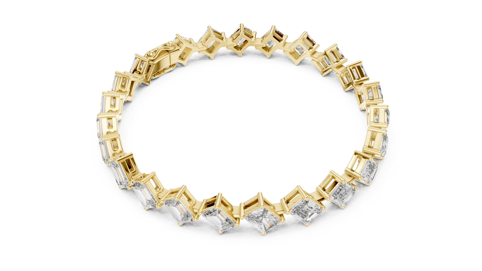 Emerald Tennis Lab Grown Diamond Bracelet