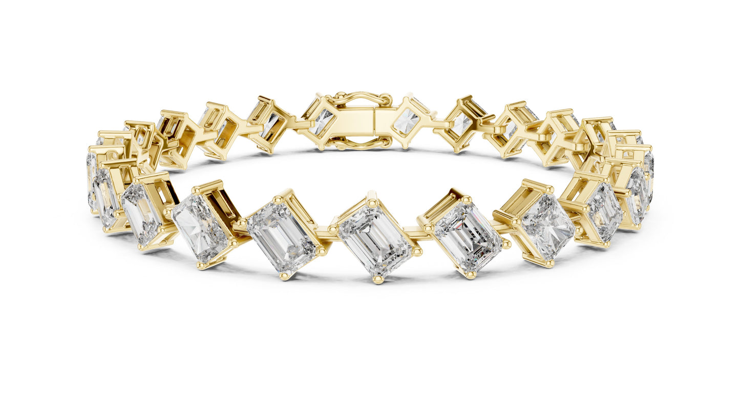 Emerald Tennis Lab Grown Diamond Bracelet