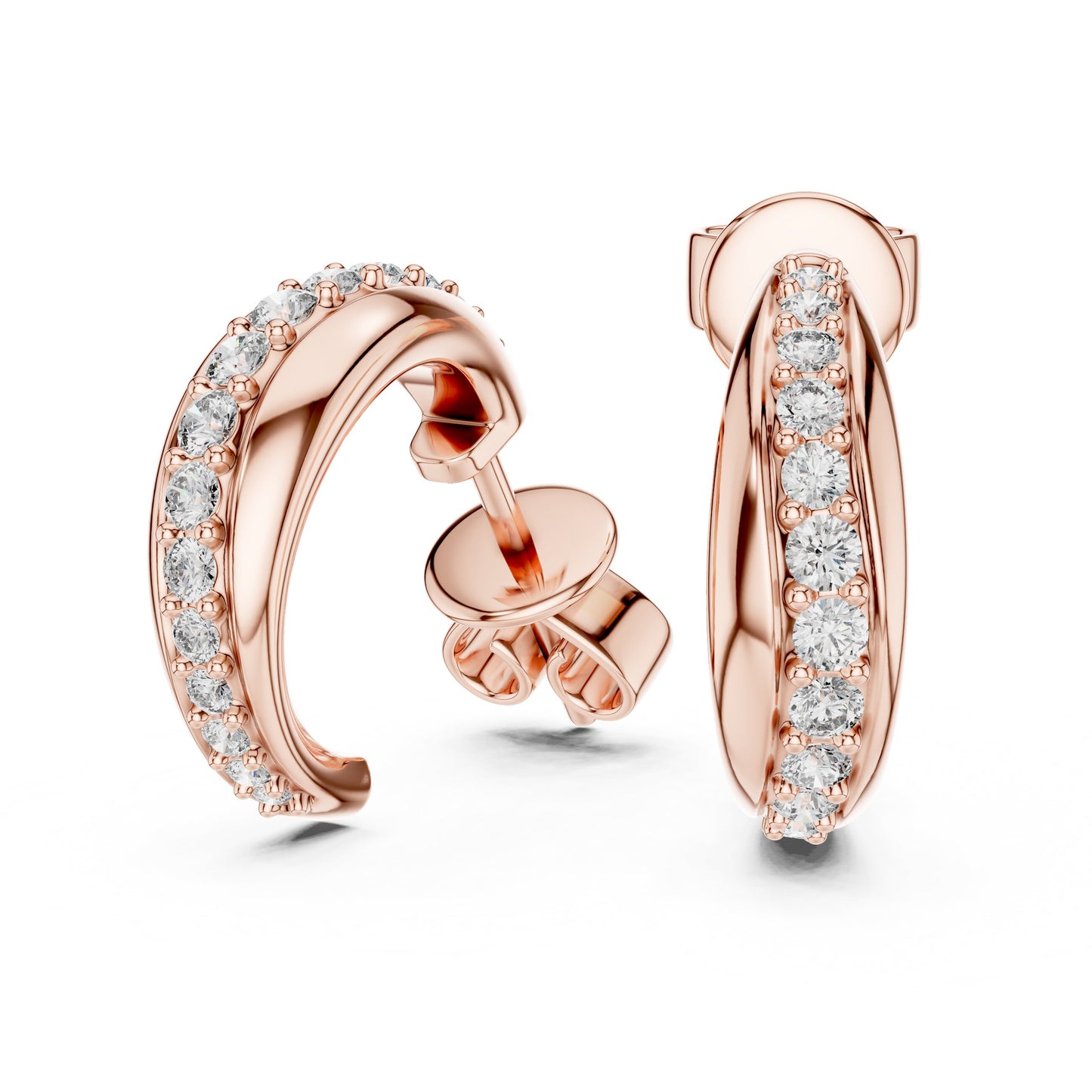Round Huggie Lab Grown Diamond Earrings