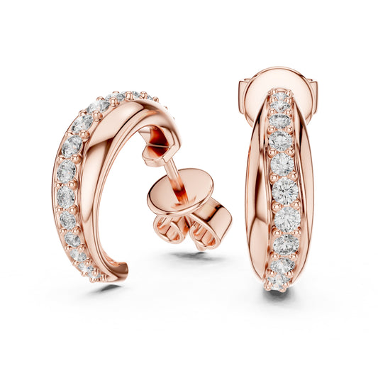 Round Huggie Lab Grown Diamond Earrings