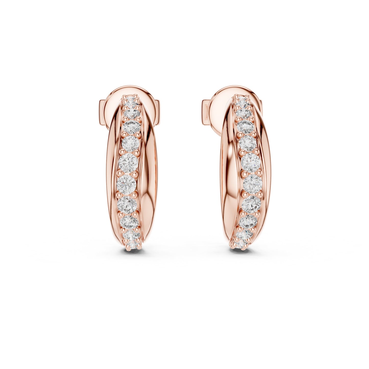 Round Huggie Lab Grown Diamond Earrings
