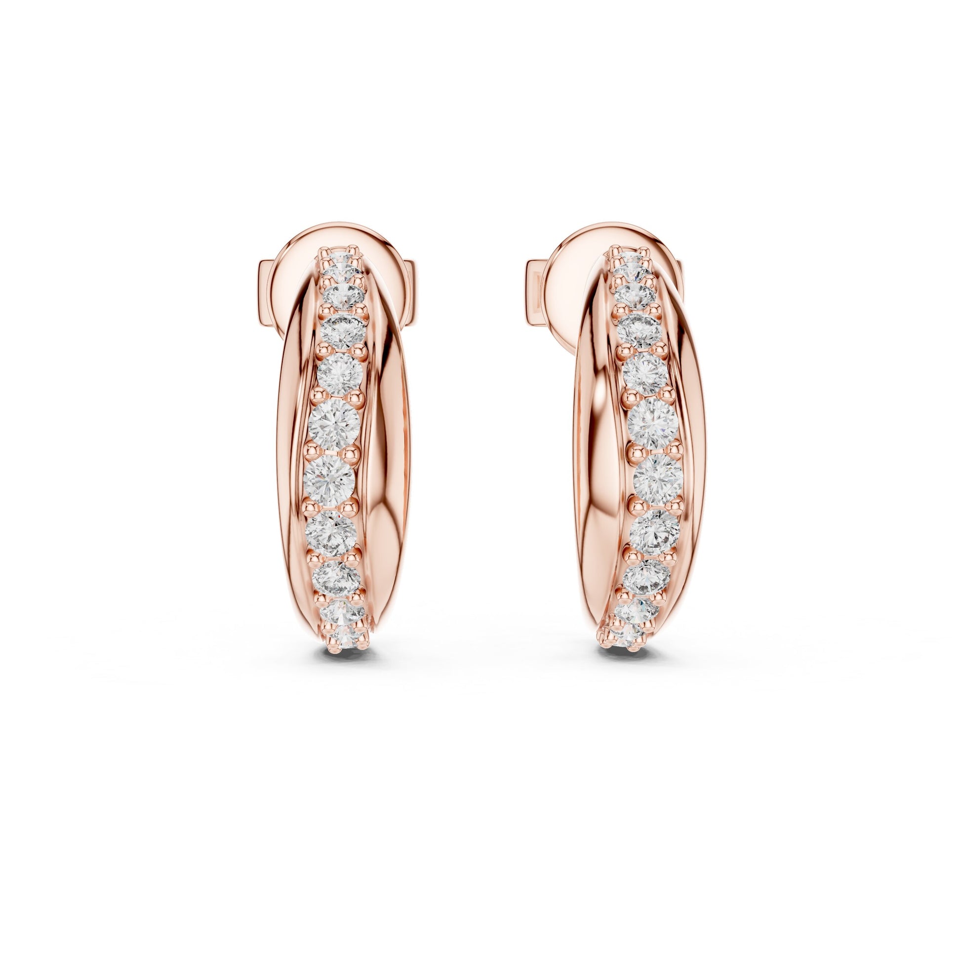 Round Huggie Lab Grown Diamond Earrings