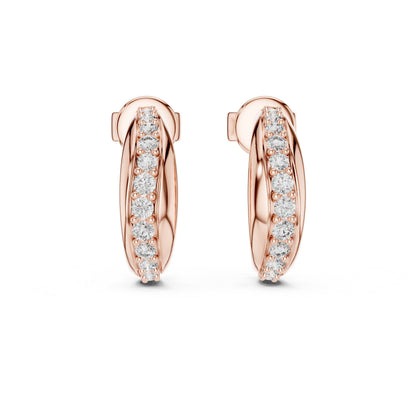 Round Huggie Lab Grown Diamond Earrings