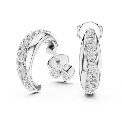 Round Huggie Lab Grown Diamond Earrings