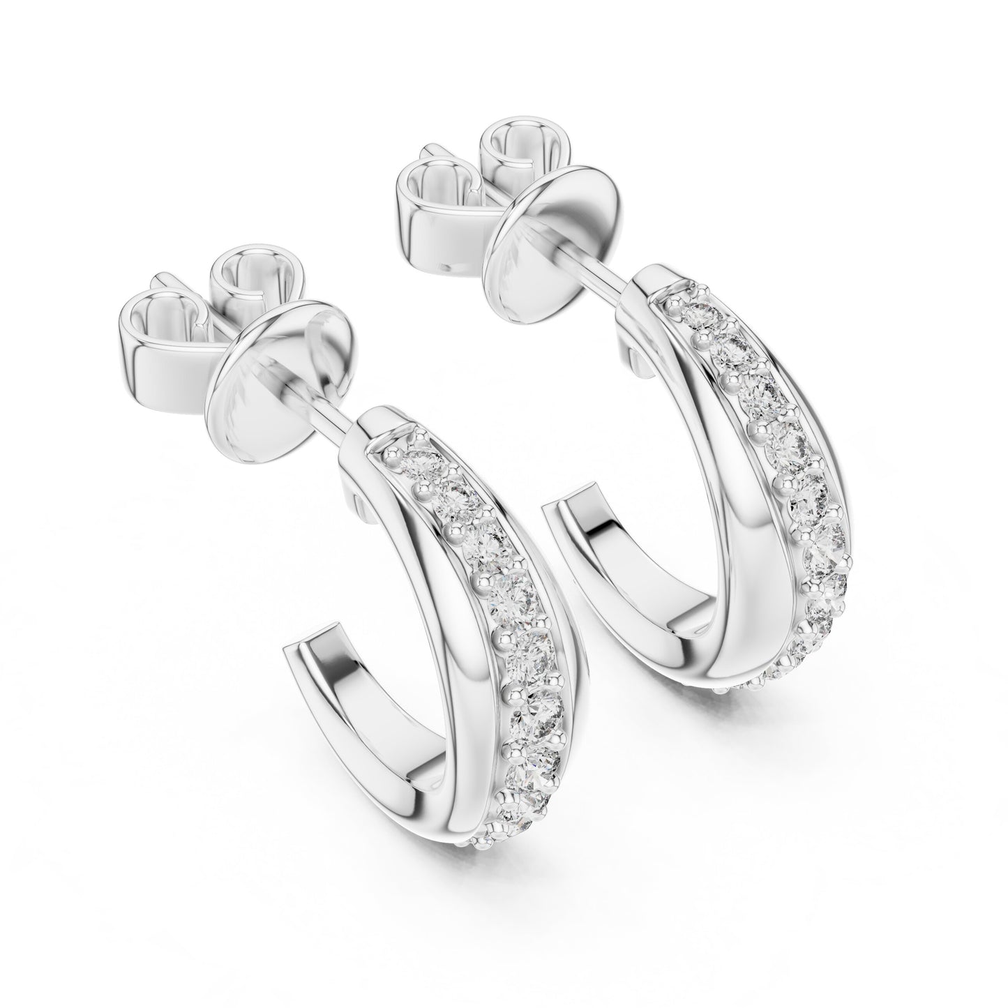 Round Huggie Lab Grown Diamond Earrings