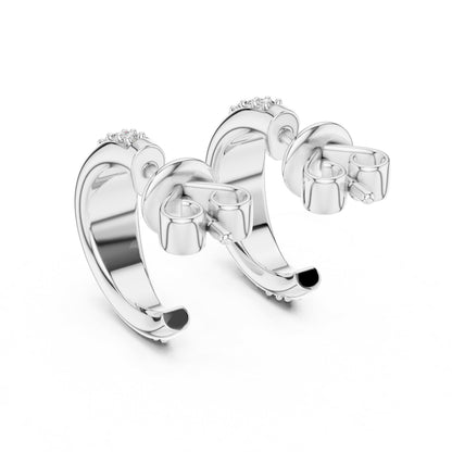 Round Huggie Lab Grown Diamond Earrings