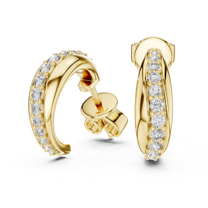 Round Huggie Lab Grown Diamond Earrings