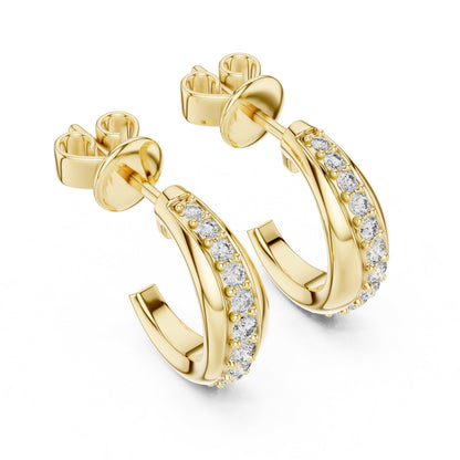 Round Huggie Lab Grown Diamond Earrings