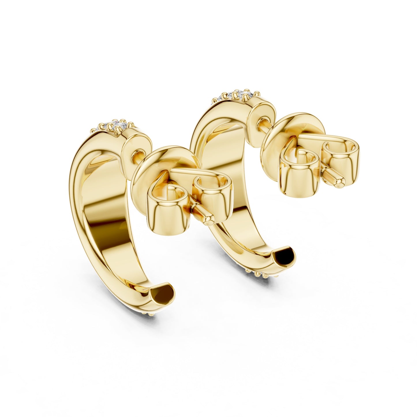 Round Huggie Lab Grown Diamond Earrings