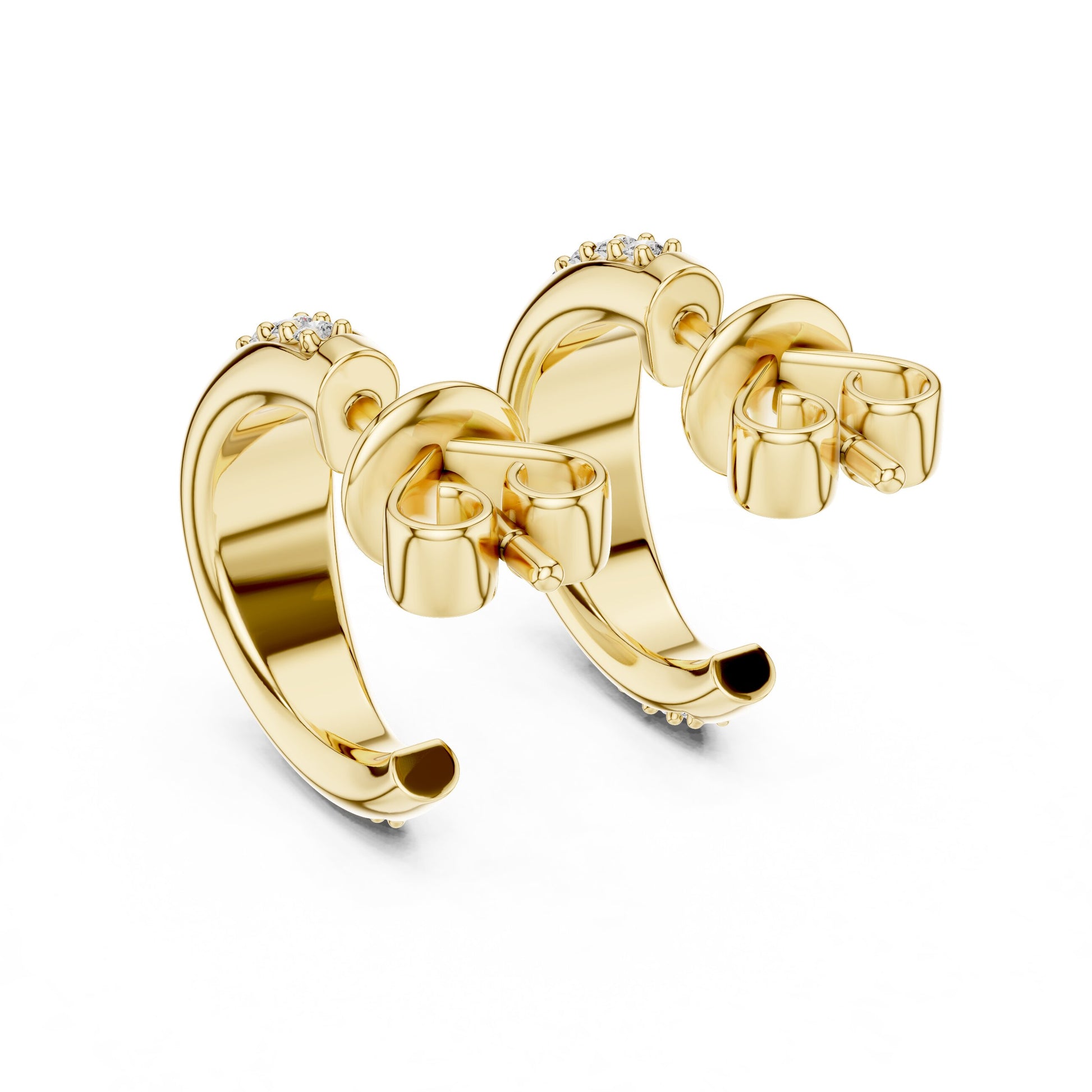 Round Huggie Lab Grown Diamond Earrings