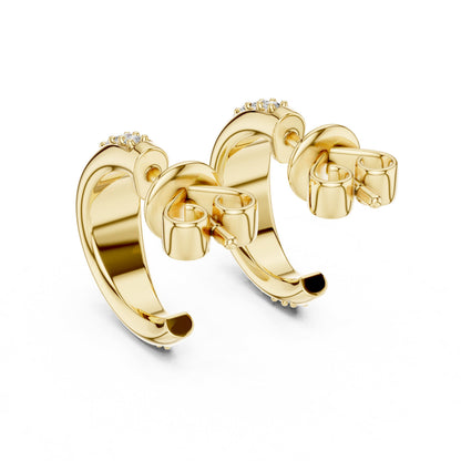 Round Huggie Lab Grown Diamond Earrings