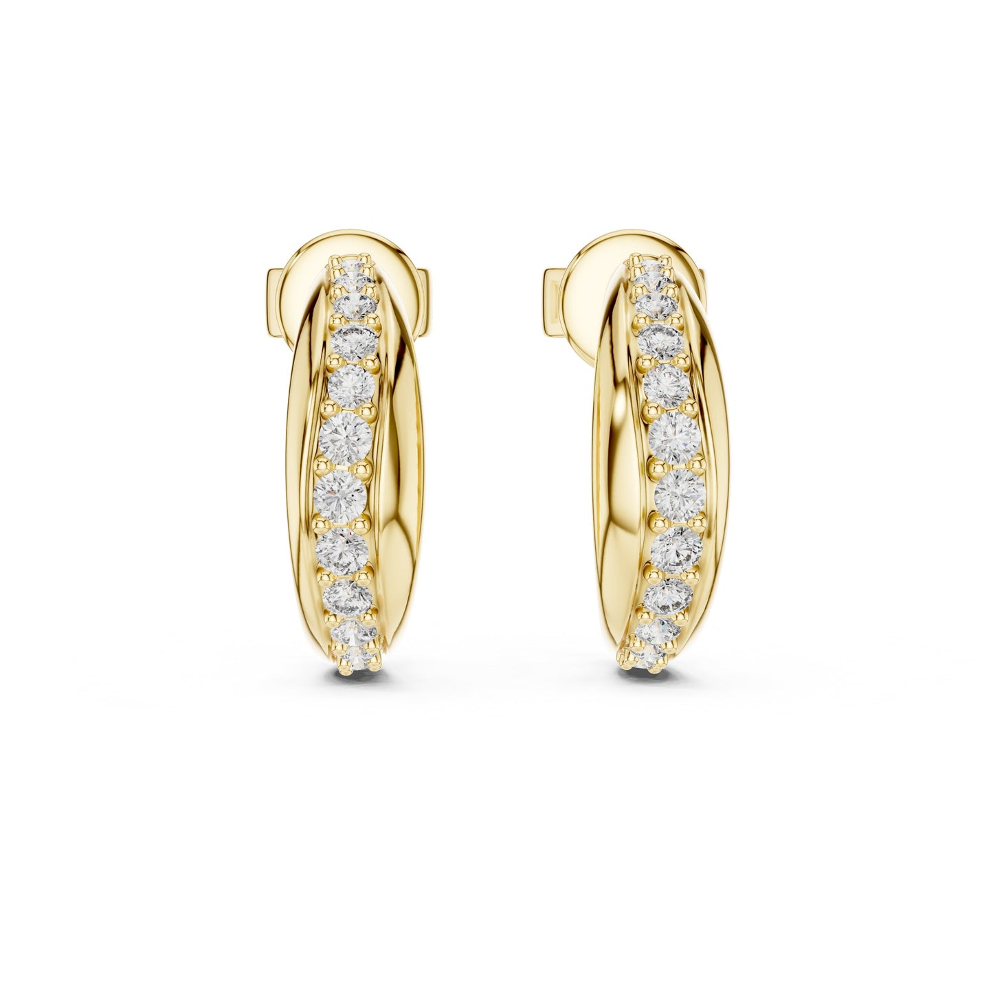Round Huggie Lab Grown Diamond Earrings