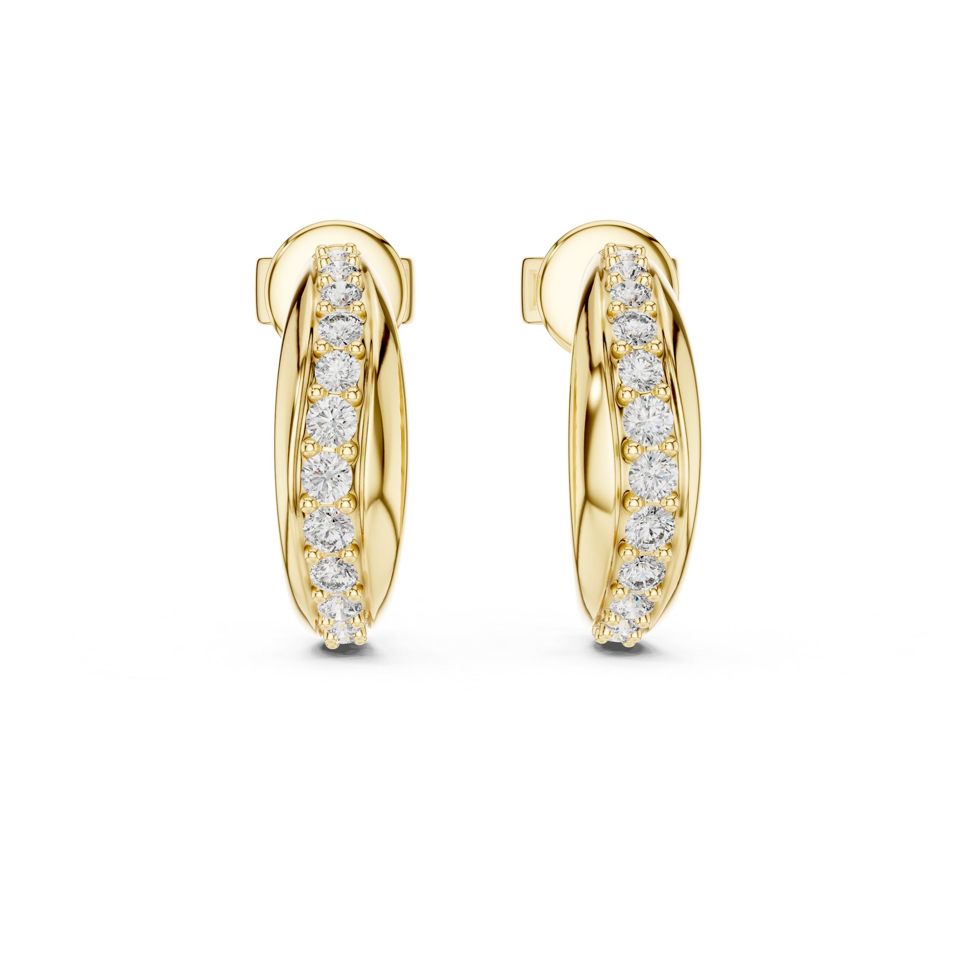 Round Huggie Lab Grown Diamond Earrings