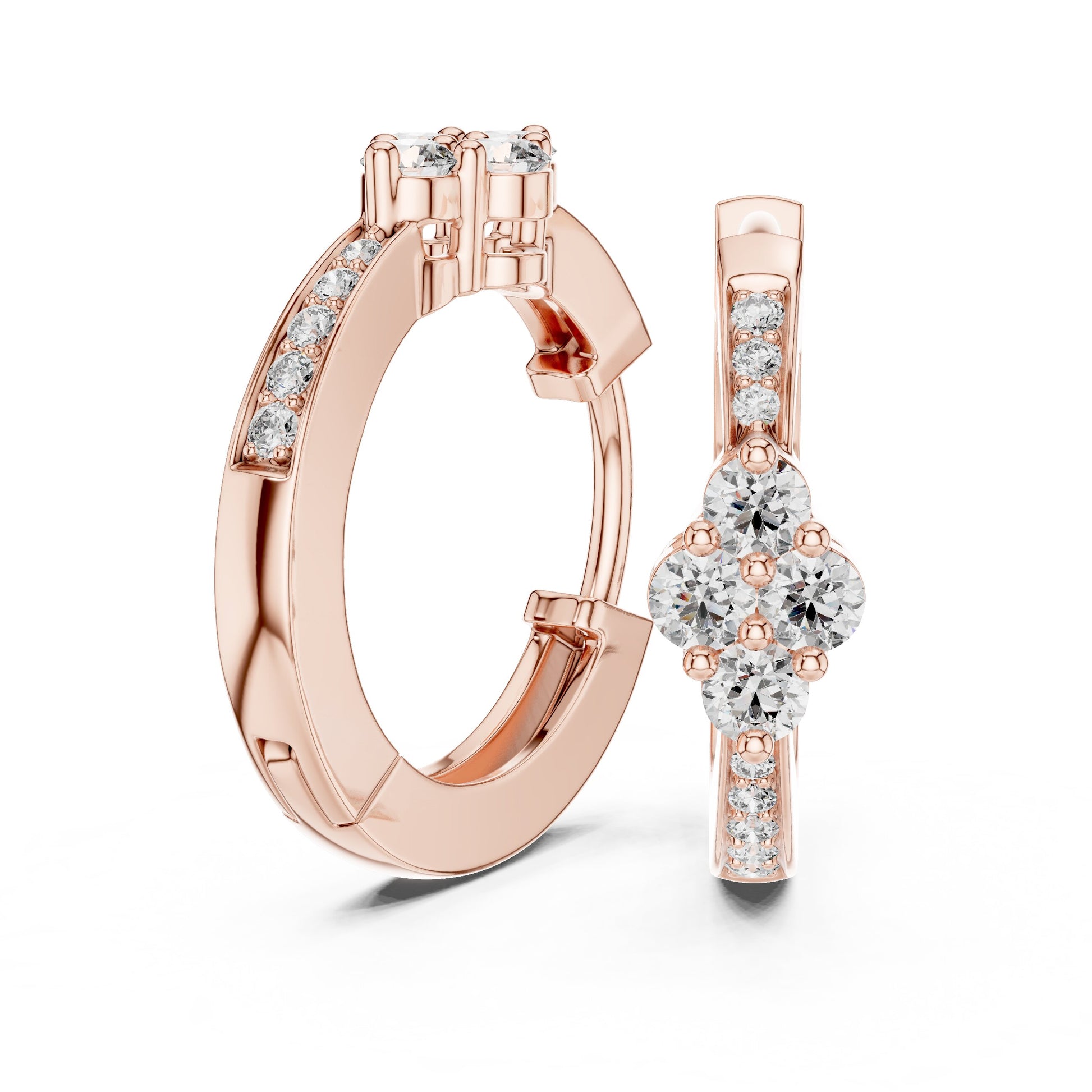 Round Huggie Lab Grown Diamond Earrings