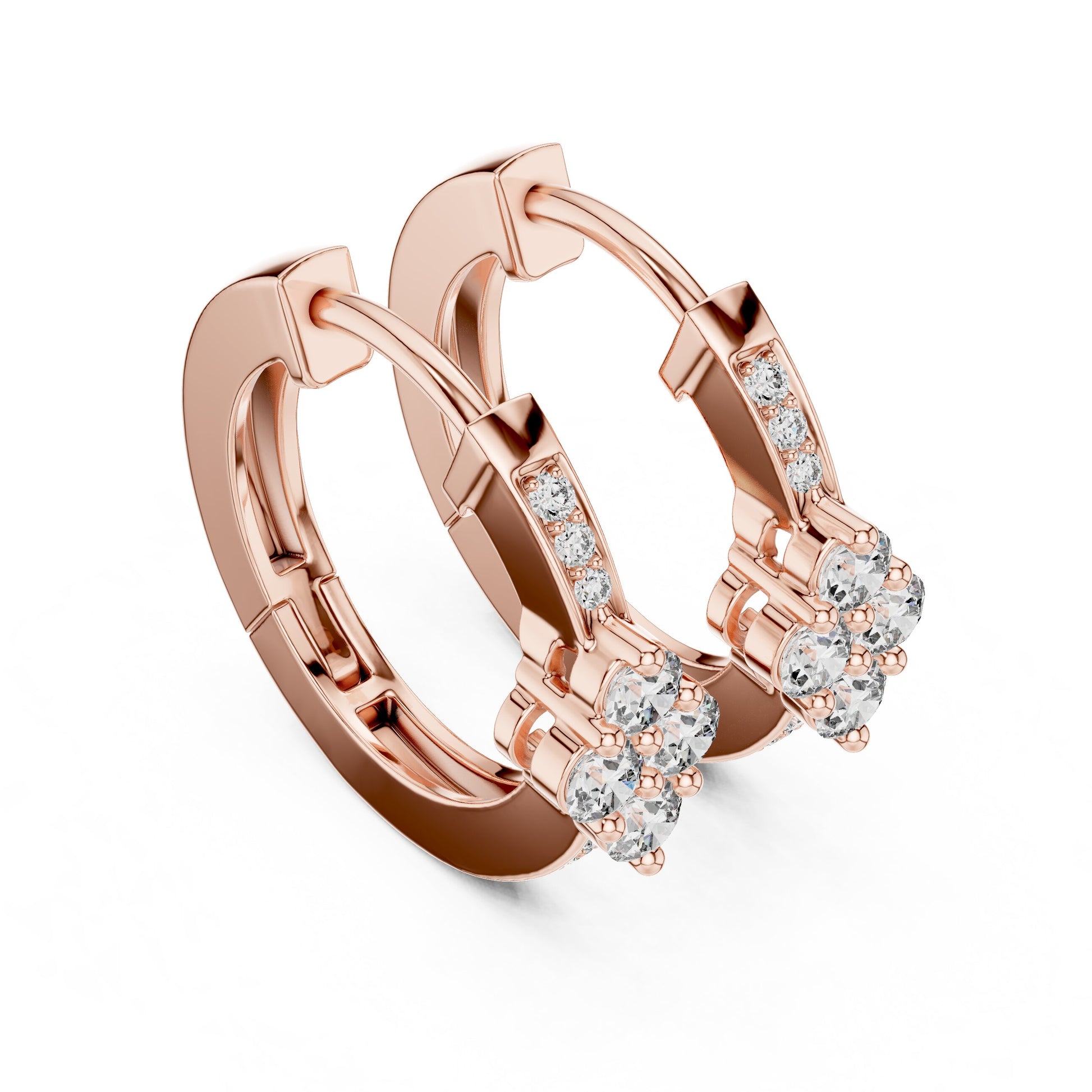 Round Huggie Lab Grown Diamond Earrings