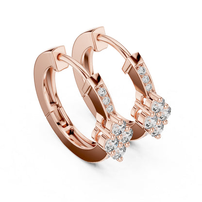 Round Huggie Lab Grown Diamond Earrings