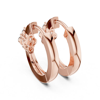 Round Huggie Lab Grown Diamond Earrings