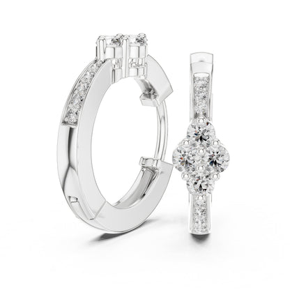 Round Huggie Lab Grown Diamond Earrings