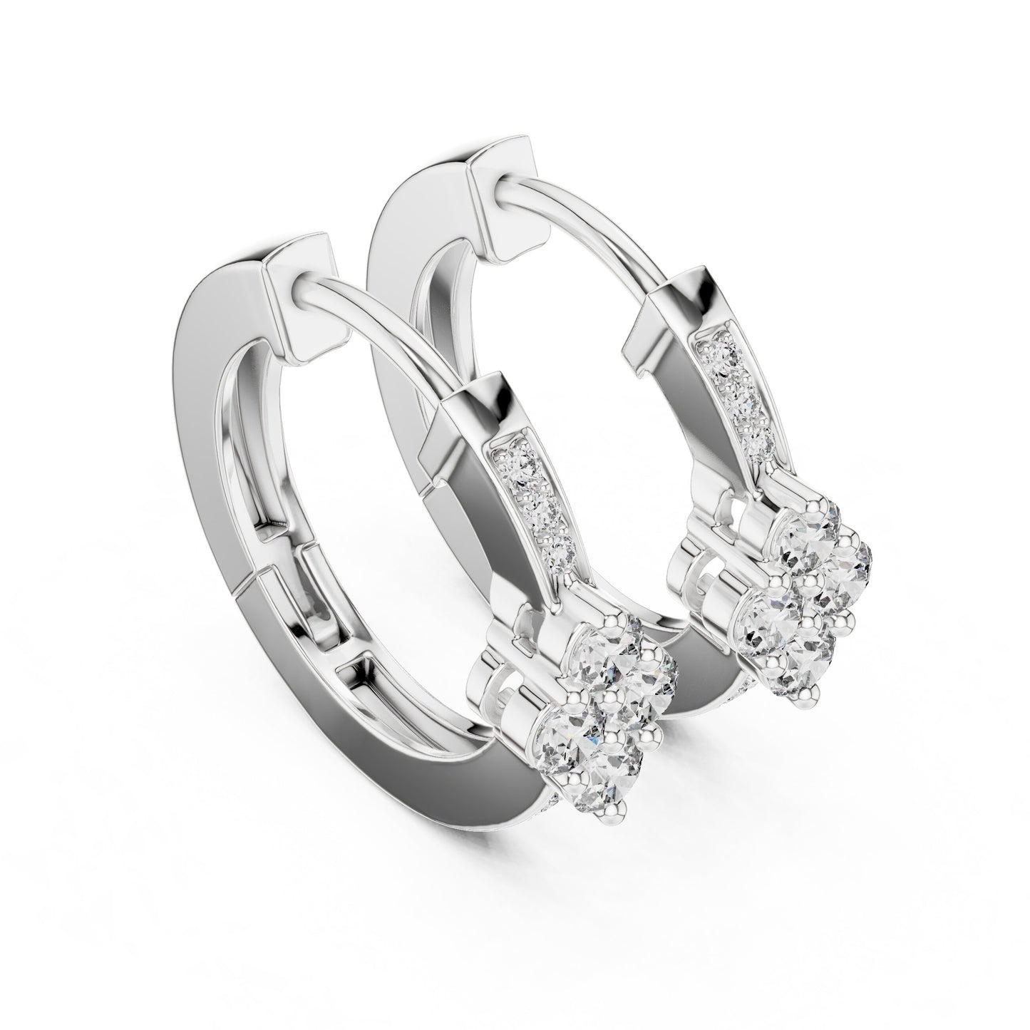Round Huggie Lab Grown Diamond Earrings