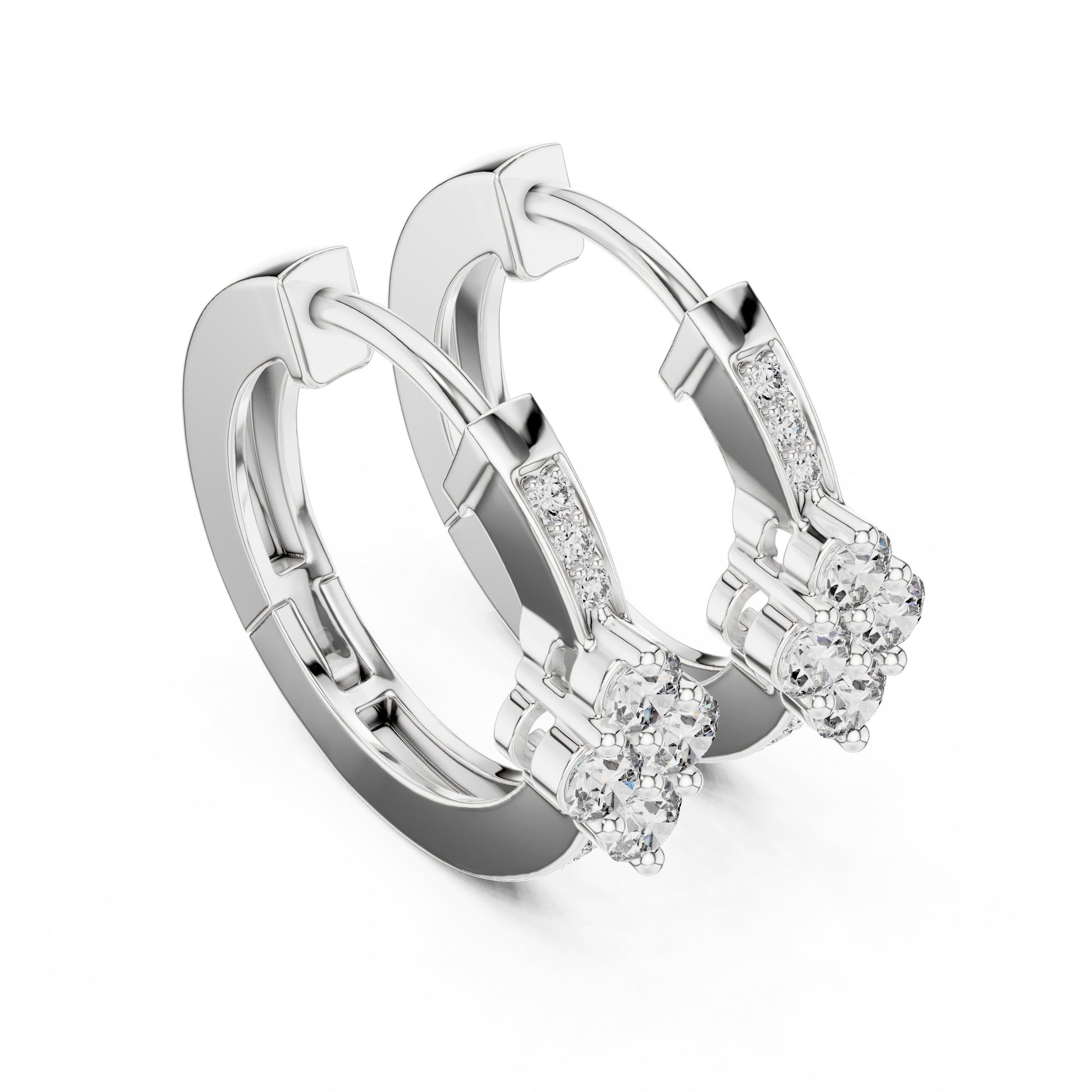 Round Huggie Lab Grown Diamond Earrings