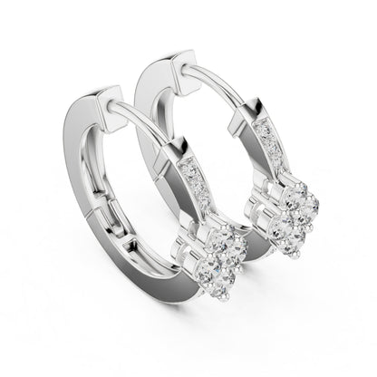 Round Huggie Lab Grown Diamond Earrings