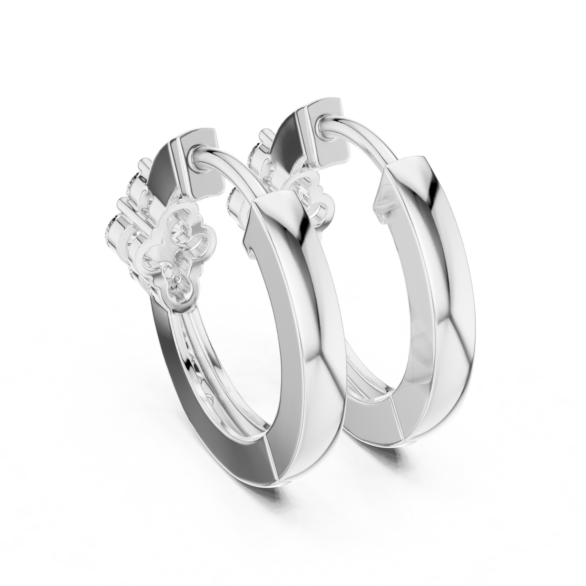 Round Huggie Lab Grown Diamond Earrings