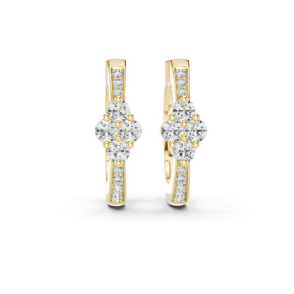 Round Huggie Lab Grown Diamond Earrings