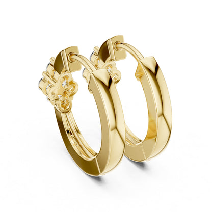 Round Huggie Lab Grown Diamond Earrings