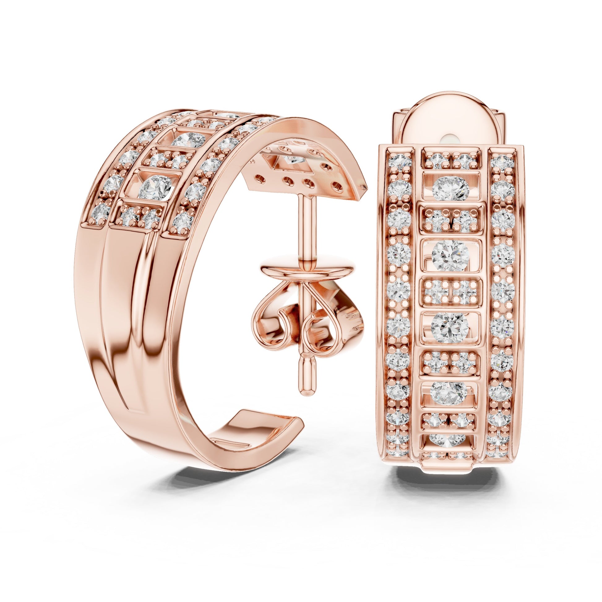 Round Huggie Lab Grown Diamond Earrings