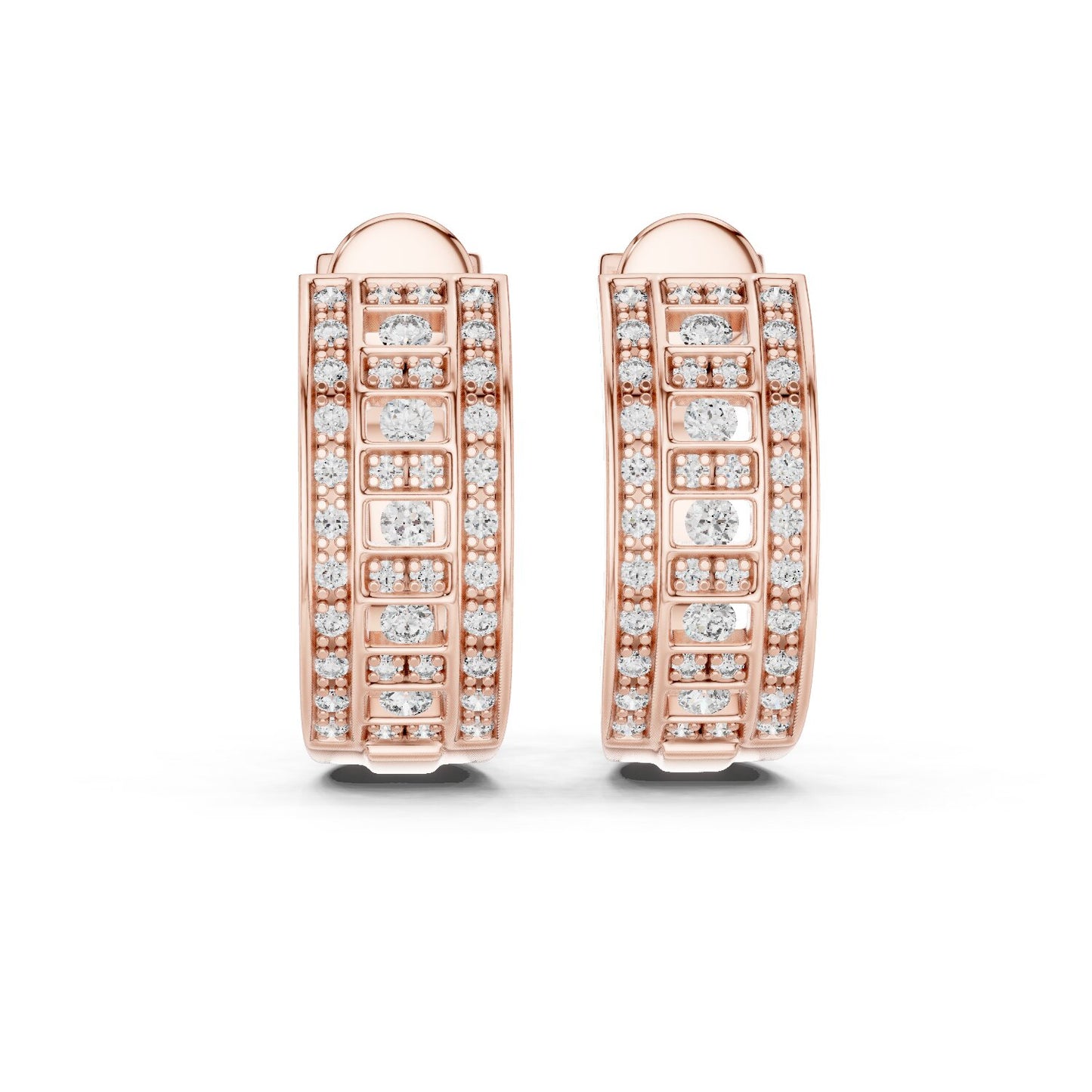 Round Huggie Lab Grown Diamond Earrings
