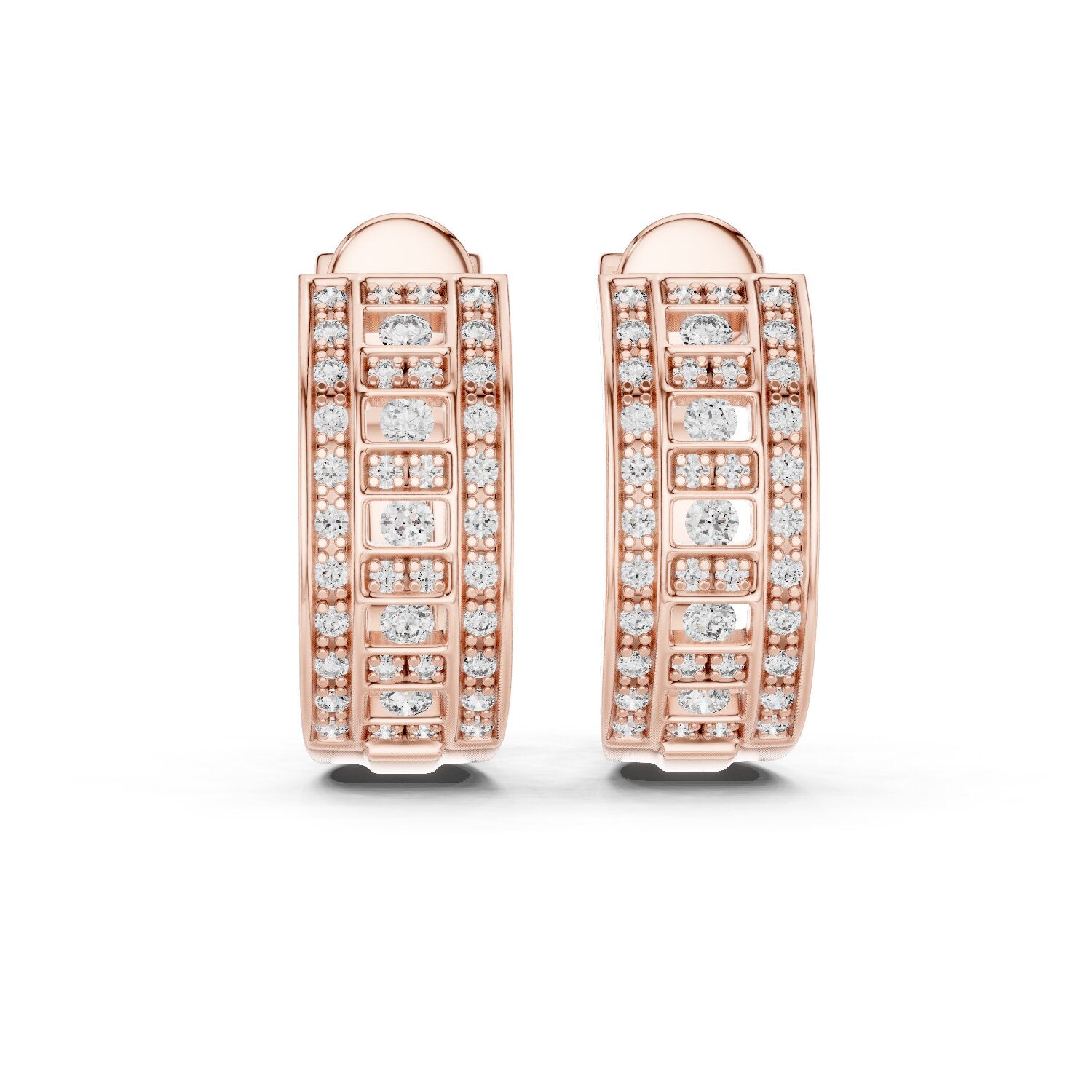 Round Huggie Lab Grown Diamond Earrings